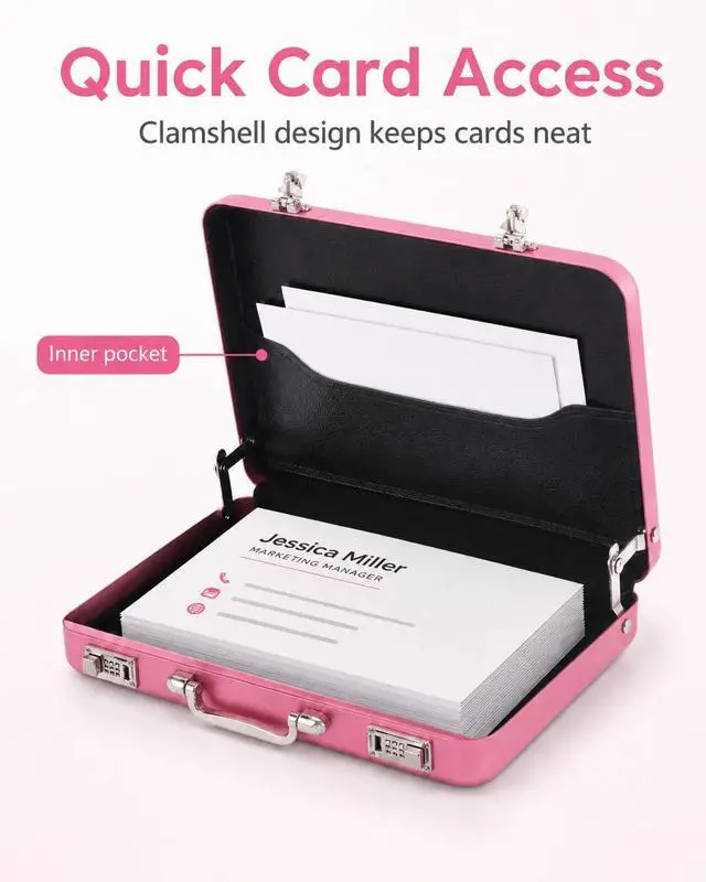 Alt view image 5 of 7 - Business Card Holder: Mini Business Card Storage Box Case for Men Or Women Waterproof Aluminium Briefcase Pocket Credit Holders for Men Organizer