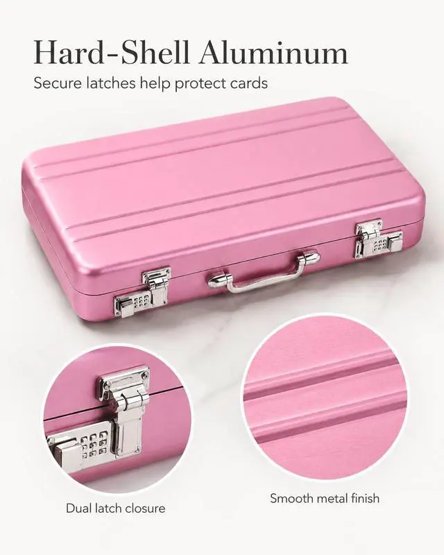 Alt view image 6 of 7 - Business Card Holder: Mini Business Card Storage Box Case for Men Or Women Waterproof Aluminium Briefcase Pocket Credit Holders for Men Organizer