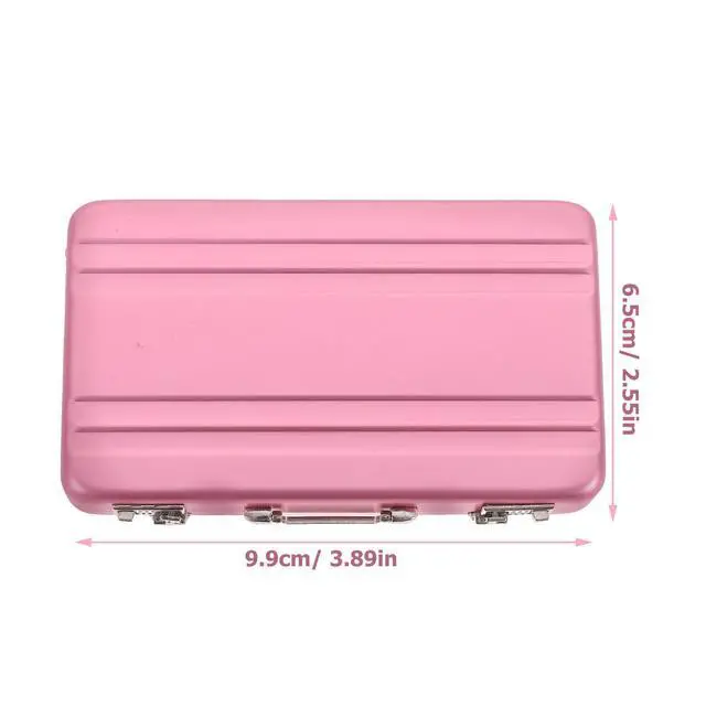 Alt view image 5 of 7 - Business Card Holder, Aluminum Alloy Name Card Case with Handle, Mini Metal Briefcase Organizer for Business Meetings And Events Storage Menpink