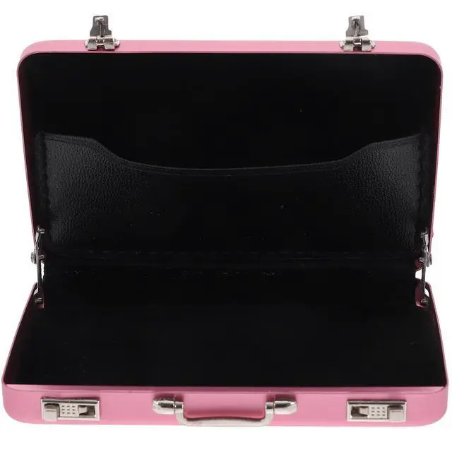 Alt view image 6 of 7 - Business Card Holder, Aluminum Alloy Name Card Case with Handle, Mini Metal Briefcase Organizer for Business Meetings And Events Storage Menpink