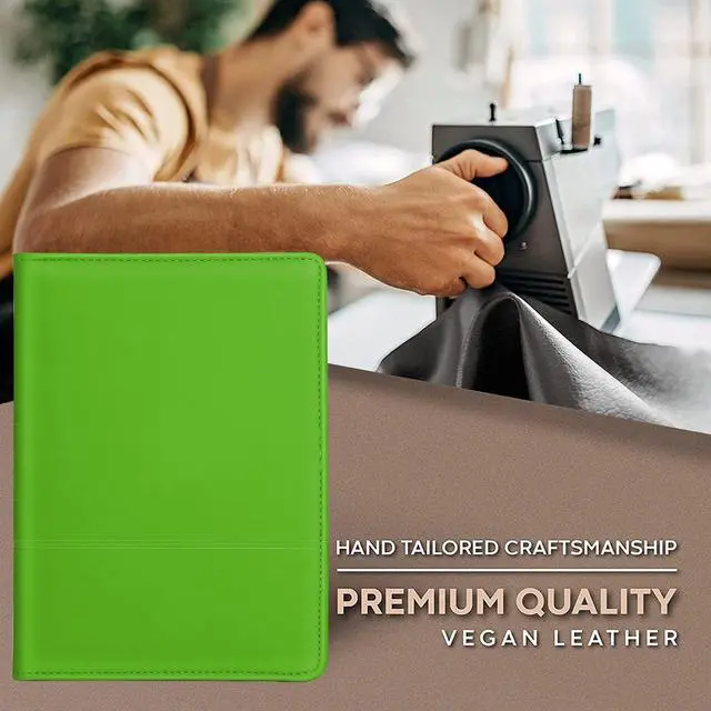 Alt view image 5 of 6 - , Mini Padfolio Portfolio Binder 5 x 8 Legal Writing Pad, A5 Document Organizer Folder for Men Women,Green.