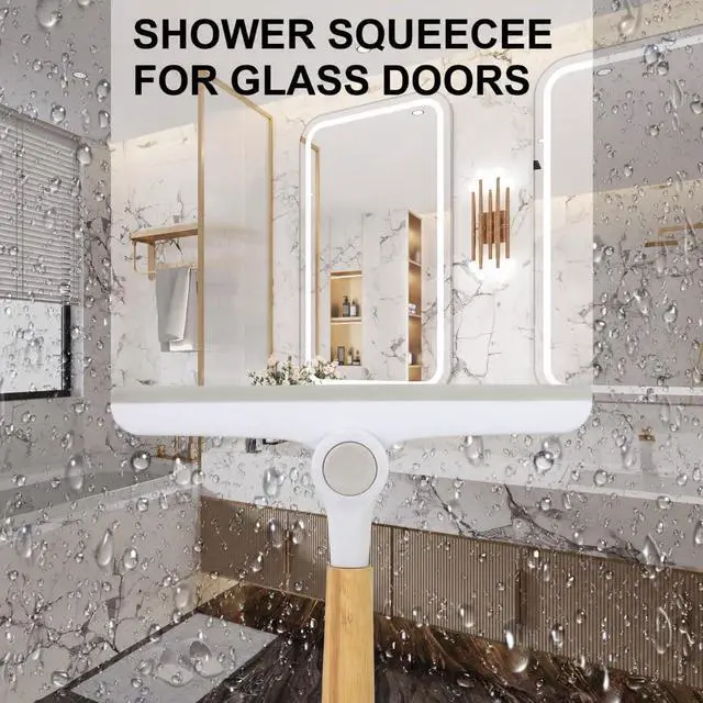 Alt view image 4 of 6 - Window Squeegee for Glass DoorsAll-Purpose 9.7 Window Cleaning Squeegee, Handheld for Windows, Car Windshields & MoreGrey (9.5" Shower Squeegee)