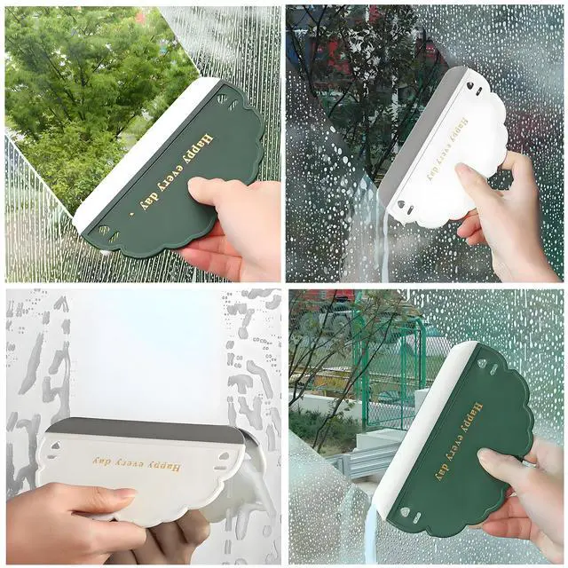 Alt view image 5 of 7 - Squeegee Bathroom Glass Door Cleaning Scraper with Hanging Hook, Silicone Mini Kitchen Countertop Squeegee, Water Wiper Scraper for Sink Tiles Cleaning Tools (Cloud 3PCS)