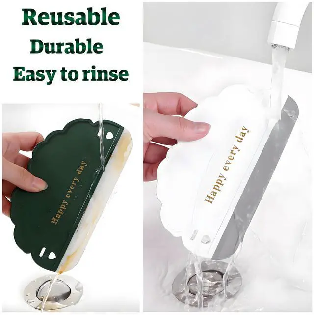 Alt view image 7 of 7 - Squeegee Bathroom Glass Door Cleaning Scraper with Hanging Hook, Silicone Mini Kitchen Countertop Squeegee, Water Wiper Scraper for Sink Tiles Cleaning Tools (Cloud 3PCS)