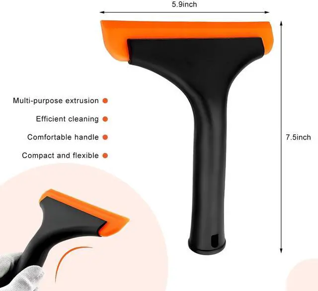 Alt view image 2 of 6 - Small Silicone Window Squeegee, 5.9" Window Cleaning Tool Water Wiper with Non-Slip Handle, Multi-Purpose Windshield Water Blade Squeegee for Glass Mirror Countertop