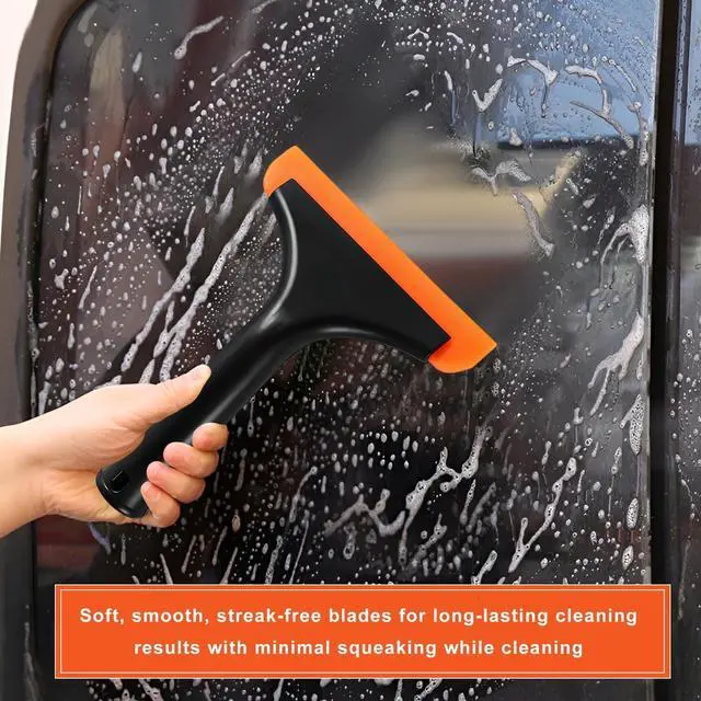 Alt view image 4 of 6 - Small Silicone Window Squeegee, 5.9" Window Cleaning Tool Water Wiper with Non-Slip Handle, Multi-Purpose Windshield Water Blade Squeegee for Glass Mirror Countertop