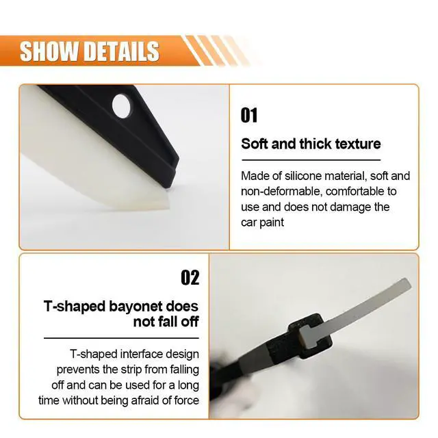 Alt view image 4 of 7 - Squeegee Car Dryer Car Water Scraper Tool, 12 Inch Silicone Wiper Board Car Windshield Squeegee with Handle, Shower Squeegee Wiper Blade for Auto Windows Glasses Doors Mirrors Tile Walls