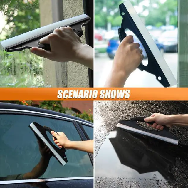 Alt view image 6 of 7 - Squeegee Car Dryer Car Water Scraper Tool, 12 Inch Silicone Wiper Board Car Windshield Squeegee with Handle, Shower Squeegee Wiper Blade for Auto Windows Glasses Doors Mirrors Tile Walls