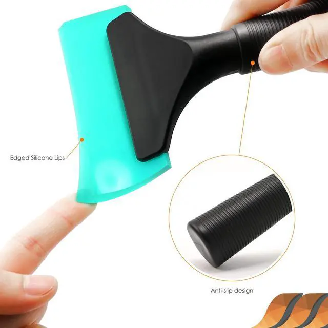 Alt view image 2 of 7 - Small Squeegee 5 inch Rubber Window Tint Windshield Scraper for Car,Glass, Mirror, Shower, Door,Bathroom Cleaning (Light Blue)