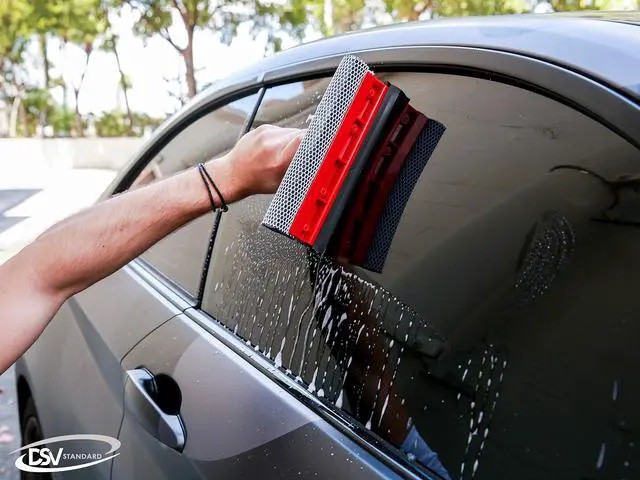 Alt view image 6 of 6 - Window Squeegee for Window Cleaning, Window Cleaner Tool for Car Windshield, Shower Door, Boat | 2-in-1 Mini Squeegee for Home | Windshield Squeegee Kit for Car Windows