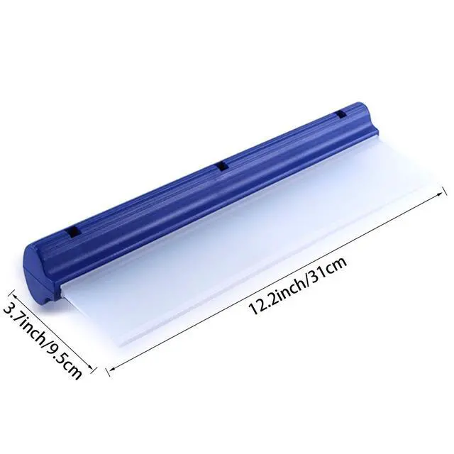 Alt view image 3 of 6 - Blue Silicone T-Bar Car Squeegee - 12 Inch Car Window Squeegee for Drying, Professional Flexible One Pass Water Blade Auto Water Blade Cleaning for, Windshield, Glass, Window, Mirror