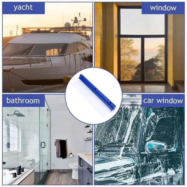 Alt view image 6 of 6 - Blue Silicone T-Bar Car Squeegee - 12 Inch Car Window Squeegee for Drying, Professional Flexible One Pass Water Blade Auto Water Blade Cleaning for, Windshield, Glass, Window, Mirror