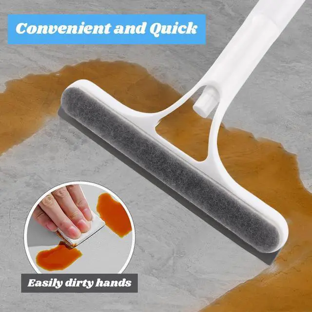 Alt view image 7 of 7 - 3 in 1 Window Cleaning Scraper with 2 Replaceable Cleaning Cotton Strips, 3 in 1 Spray Squeegee for Home Glass Doors Car Windows Glass, All-Purpose Window Cleaner Tool(1pc White & 1pc Blue)