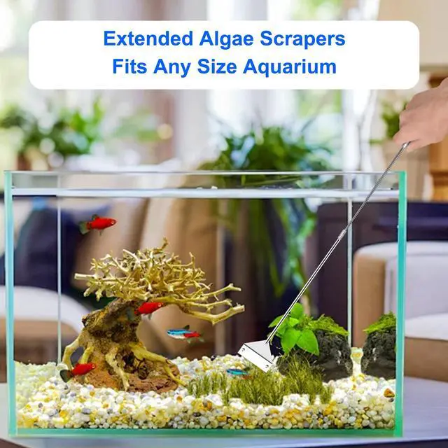 Alt view image 5 of 7 - 25 in Algae Scraper for Glass Aquariums - with Sheath, 10 Blades