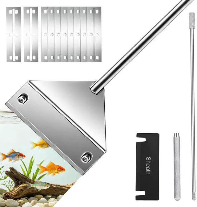 Main image of 25 in Algae Scraper for Glass Aquariums - with Sheath, 10 Blades