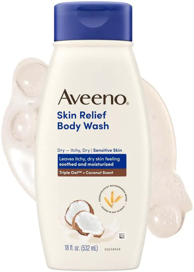 Main image of Skin Relief Body Wash for Dry Skin, Gentle Coconut Scent and Soothing Triple Oat Formula, Moisturizing Body Wash Leaves Itchy, Dry Skin Cleansed & Feeling Soothed & Moisturized, 18 Fl Oz
