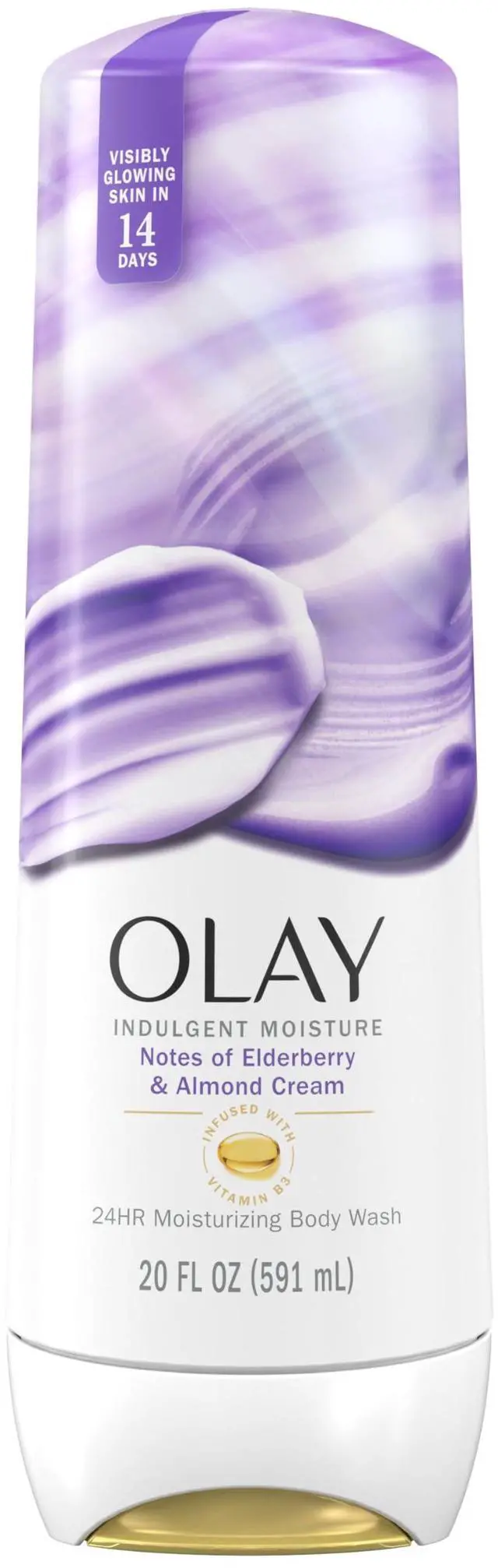 Main image of Body Wash for Women, Indulgent Moisture, 24hr Moisturizing & Nourishing Formula, Infused with Vitamin B3 Complex, Luxurious Fragrances, Elderberry & Almond Cream Scent, 20 fl oz