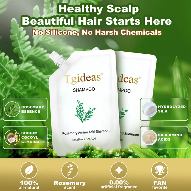Alt view image 7 of 7 - Rosemary Amino Acid Shampoo for Thinning Hair&Fuller Volume 2 Pack | Strengthening Formula with Zinc PCA&Hydrolyzed Silk Helps Nourish Scalp,Reduce Breakage and Create Thicker-Looking,8.45floz*2