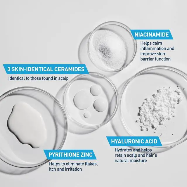 Alt view image 5 of 7 - Hydrating Anti Dandruff Conditioner, 0.5% Pyrithione Zinc Dandruff Treatment With Ceramides, Hyaluronic Acid & Niacinamide, Helps Eliminate Flakes & Reduce Itchy Scalp, Sulfate Free Conditioner