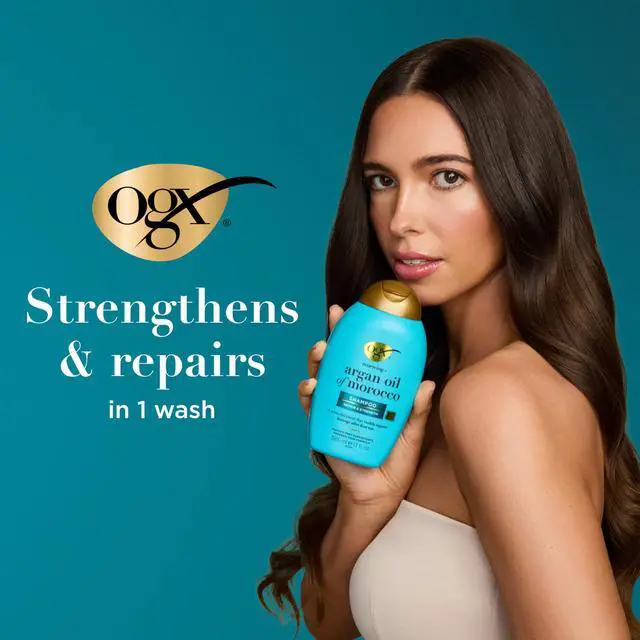 Alt view image 2 of 7 - Renewing + Argan Oil of Morocco Shampoo, Damage Repairing Shampoo & Argan Oil to Help Strengthen & Repair Dry, Damaged Hair, Paraben-Free, Sulfate-Free Surfactants, 13 fl. Oz