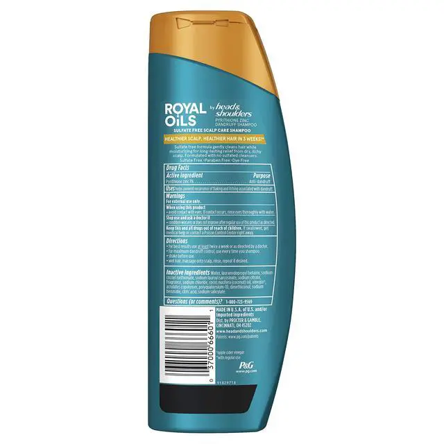 Alt view image 7 of 7 - Anti-Dandruff Shampoo, Royal Oils Moisturizing Shampoo, 1% Pyrithione Zinc, Curly & Coily Hair, Coconut, Apple Cider Vinegar, Sulfate-Free, 12.8 fl oz