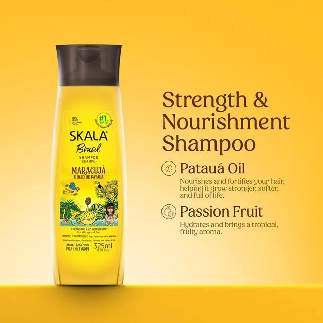 Alt view image 2 of 6 - Brasil Shampoo Maracujá & Patauá Oil 10.99 fl oz Strength & Nutrition for All Hair Types Sulfate-Free, Vegan, No Parabens or Silicones