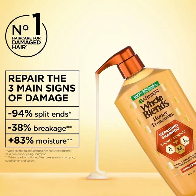 Alt view image 3 of 7 - Whole Blends Honey Treasures Repairing Shampoo, Hair Repair Formula for Dry, Damaged Hair with Acacia, Manuka, and Lavender Honeys, 28 Fl Oz (Packaging May Vary)