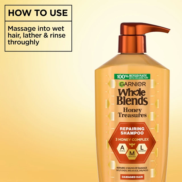 Alt view image 6 of 7 - Whole Blends Honey Treasures Repairing Shampoo, Hair Repair Formula for Dry, Damaged Hair with Acacia, Manuka, and Lavender Honeys, 28 Fl Oz (Packaging May Vary)