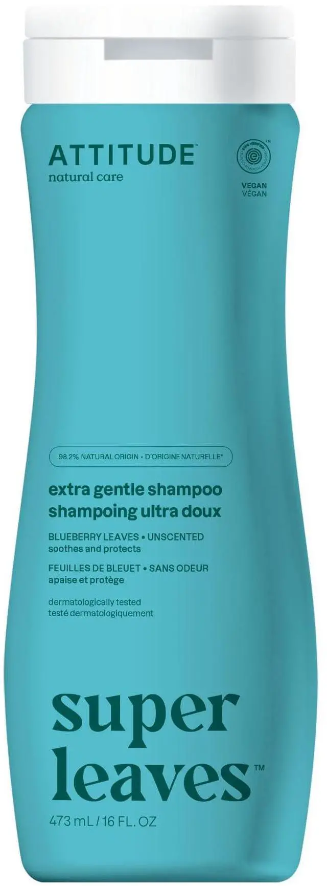 Main image of ATTITUDE Extra Gentle Hair Shampoo, EWG Verified, Soothes Dry Scalp, Naturally Derived Ingredients, Vegan and Plant Based, Unscented, 16 Fl Oz