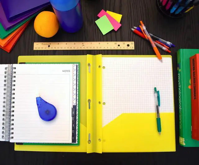 Alt view image 4 of 5 - Poly Two-Pocket Folder, Three-Hole Punch Prong Fasteners, Letter Size, Yellow, 3 per Pack (87733)