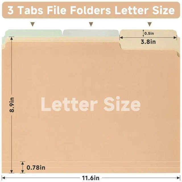 Alt view image 2 of 4 - 18pcs File Folders, Letter Size, 6 Color Assorted Two-Tone, Pastel, Manilla folders 8.5 x 11, for documents, Colored folders, 3 Tab Position,Filing Cabinet, carpetas para documentos, Paper
