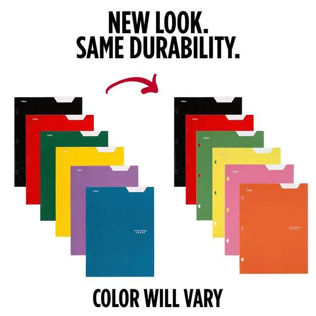 Alt view image 2 of 7 - 4-Pocket Folder, 6 Pack, Paper Folder, Fits 3-Ring Binders, Holds 8-1/2" x 11" Paper, Assorted Colors (38056)