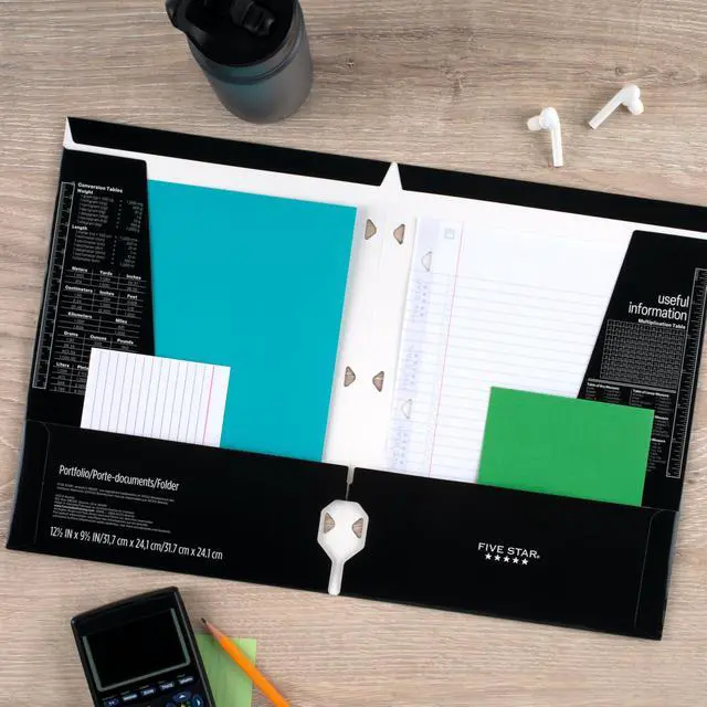 Alt view image 4 of 7 - 4-Pocket Folder, 6 Pack, Paper Folder, Fits 3-Ring Binders, Holds 8-1/2" x 11" Paper, Assorted Colors (38056)