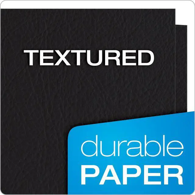 Alt view image 5 of 7 - Twin-Pocket Folders, Textured Paper, Letter Size, Black, Holds 100 Sheets, Box of 25 (57506EE), 8-1/2 x 11