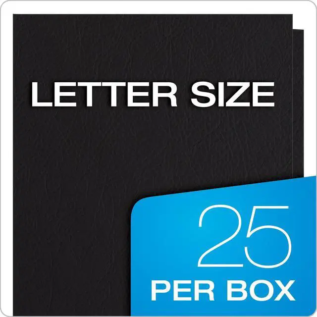 Alt view image 7 of 7 - Twin-Pocket Folders, Textured Paper, Letter Size, Black, Holds 100 Sheets, Box of 25 (57506EE), 8-1/2 x 11