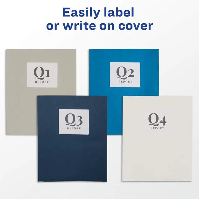 Alt view image 2 of 7 - Two Pocket Folders, Holds up to 40 Sheets, Business Card Slot, 25 White Folders (47991)