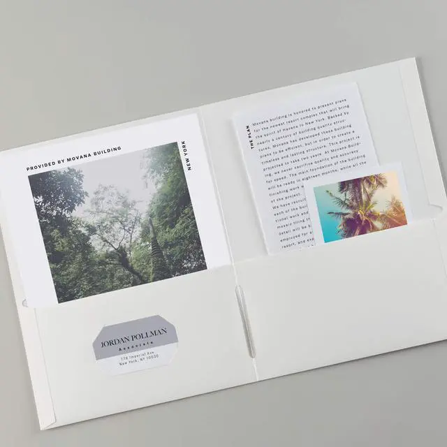 Alt view image 6 of 7 - Two Pocket Folders, Holds up to 40 Sheets, Business Card Slot, 25 White Folders (47991)