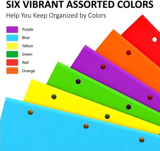 Alt view image 5 of 7 - 2 Pocket Folders, 6 Pack Folders with Pockets, 3-Hole Punch, File Folders