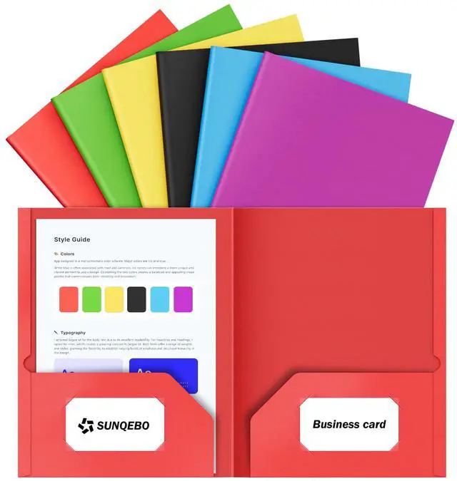 Main image of 6 Pack Folders with Pockets, 2 Pocket Folder Colored File Folders, Assorted