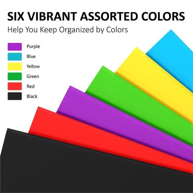 Alt view image 5 of 7 - 6 Pack Folders with Pockets, 2 Pocket Folder Colored File Folders, Assorted