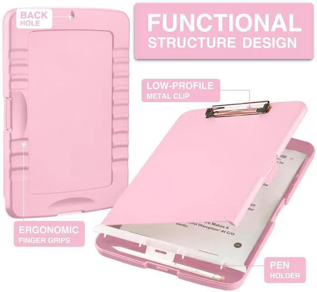 Alt view image 2 of 7 - Clipboards with Storage, High Capacity Clip Boards 8.5x11 with Storage, Heavy Duty Nursing Clipboard Folder, Plastic Clipboard with Pen Holder for Women Teachers Work, School & Office Supplies