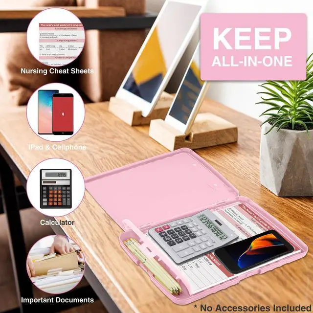 Alt view image 5 of 7 - Clipboards with Storage, High Capacity Clip Boards 8.5x11 with Storage, Heavy Duty Nursing Clipboard Folder, Plastic Clipboard with Pen Holder for Women Teachers Work, School & Office Supplies
