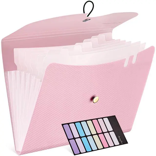 Main image of 7 Pockets Expanding File Folder, A4 Accordion folders, Pink