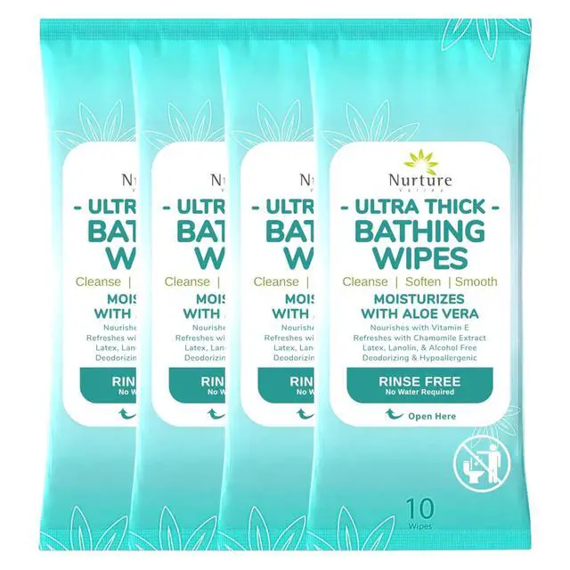 Main image of Nurture XL Ultra Thick Body Wipes for Adults with Aloe No Rinse - 40 Pack