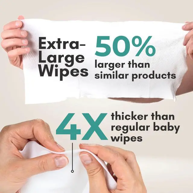 Alt view image 3 of 7 - Nurture XL Ultra Thick Body Wipes for Adults with Aloe No Rinse - 40 Pack