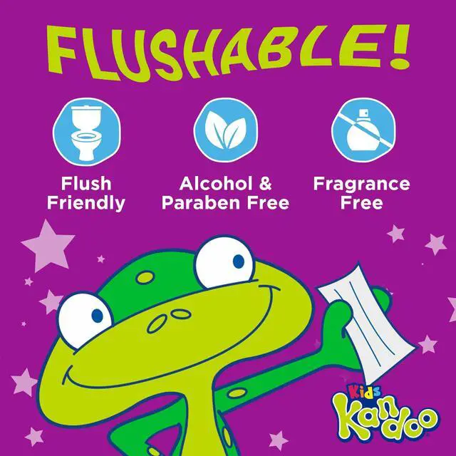 Alt view image 5 of 5 - Flushable Wipes for Baby and Kids by , Sensitive and Unscented Formula, Hypoallergenic Potty Training Wet Cleansing Cloths, 42 Count, Pack of