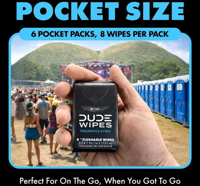 Alt view image 2 of 7 - Unscented Pocket Packs, Adult Flushable Travel Wipes, 48 Count