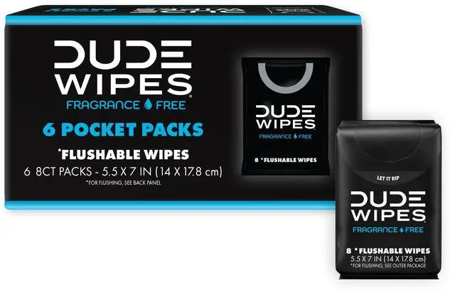 Alt view image 7 of 7 - Unscented Pocket Packs, Adult Flushable Travel Wipes, 48 Count