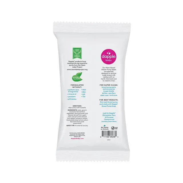 Alt view image 2 of 7 - Baby Breast Pump Wipes - (3 Pack) 25 Count - Fragrance-Free, Plant-Powered & Hypoallergenic - Removes Milk Residue - Diaper Bag Essentials
