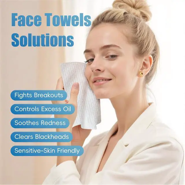 Alt view image 5 of 7 - Disposable Fragrance-Free Face Towels, 50 Count, 1 Pack